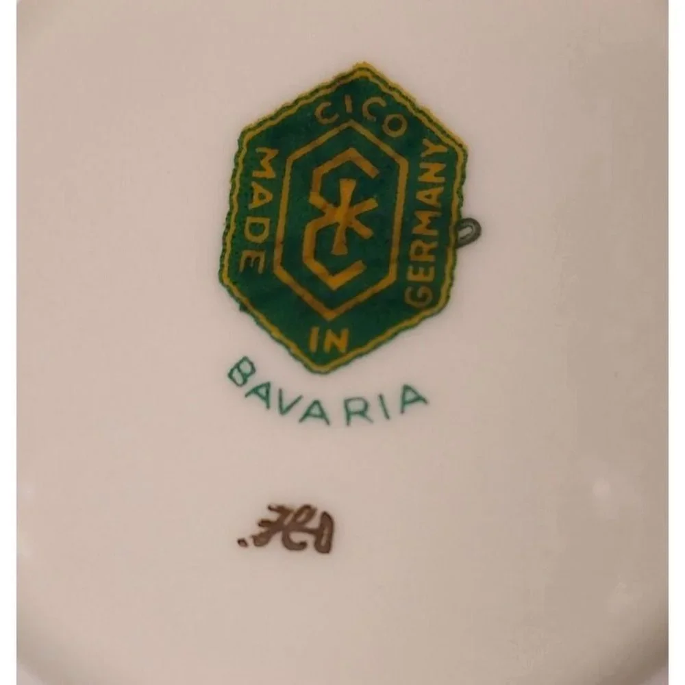 Serving Platter E&R Charger Dark Green Gold  Bavaria Germany 11 1/4" Diameter - Picture 3 of 9